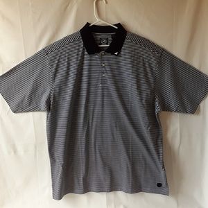 Ahead Authentics men's black/white striped Polo